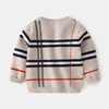 Down Coat 28T Toddler Kid Baby Boys Girls Cardigan Sweater Autumn Winter Knit Clothes Long Sleeve Plaid Fashion Knitwear Cute Streetwear 221019