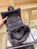 women's and denim embroidery black shoulder shopping bag size 21x27cm