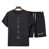 Men's Tracksuits Men Outfit Set Summer Leisure Tshirt And Shorts Two Piece Spot Men's Black Short Sleeve Suit Ropa Para Hombre