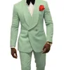 Uitstekende witte vlinder Jacquard Groom Tuxedos in reliëf driedimensionaal patroon heren blazer 2-delige pakken trouwjurk prom kleding multi-colour optioneel