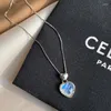 Pendant Necklaces Korean Fashion Jewelry For Women Moonstone Love Necklace Female Clavicle Chains Vintage Collares 2022