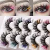 1/3/5 Pairs Russian Strip Eyelashes Extensions Supply Fluffy Volume False Eyelash 7D DD Curl Dramatic Messy Faux Natural Thick Pink Box Wholesale Make Up Mink Fake Lash