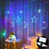 Strings Navidad Elk Tree Luces Led Curtain Lights Fairy Garland Christmas Decorations For Home Outdoor Wedding Party Room Window Decor