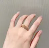 2022 Luxury quality charm punk band ring with hollow design nature shell beads in 18k gold plated