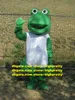 Fantasia de mascote adulto de sapo rana verde com grande traje de festas de caráter de desenho animado de barriga de gordura branca no.93