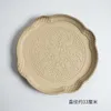 Plates Han Feng's Wooden Tray Retro Style Rough Wood Powder Pressed Carved Tableware Decorative Po Props Square Set