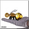 Pipe à fumer en verre coloré à la main, cuillère en forme d'abeille colorée, faite à la main pour fumer du tabac, herbes sèches, vente en gros