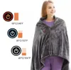 Electric outer shawl blankets coral velvet warm wrap cape cloak usb charging heating blanket cold insulation blanket