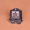Broschen Tombstone Kollektion Emaille Pin Gothic Humor Horror Halloween Accessoires