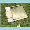 Packing Bags 50Pcs Cd/Cvd Packaging Bubble Bag Mailers Gold Paper Padded Envelopes Gift Mailing Envelope Bags 15X13Cmadd4Cm 673 K2 D Dh7Re