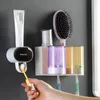 Dispensador automático de pasta de dientes para niños, exprimidores de pasta de dientes a prueba de polvo, soporte de montaje en pared, Set de accesorios de baño