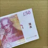 Andere feestelijke feestbenodigdheden 50 Copy Money S Movie 100 stcs/pack Pound Paper Prop Banknote UK CFLDV Drop Delivery 2022 Home Garden F DH3RT