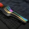 Stepware Setleri 6/12 PCS Altın Ayna Çakil Çatal Seti Paslanmaz Çelik Sabir Takım Terimleri Meyve Salatası Mutfak Tatlı Snack Cake Forks