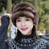 Visors 2022 Fashion Russian Women Real Nattural Bomber Hats Winter Lady Warm Fluffy Hat Good Quality Caps