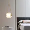 Hanglampen wit glazen ledverlichting bar keuken eetkamer hanglamp bedmide moderne lamp goud metaal