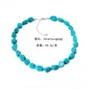 Girocollo Bohemian Blue Turquoises Stone Beads Strand Collana pendente per donna Charms Gioielli Abiti da spiaggia Collares Party 45cm