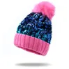 Party Hats Cequined Knit Hats Ladies Hair Balls Modna gruba wełna Wymaga różnorodne style B1020