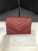 Med Box Women's Designer Wallet äkta läder Mens Card Holder Metal Letter Logo Holders Luxury Cardholder Gold Coin Purse322h