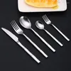 Dinnerware Sets Stainless Steel Tableware Set Bamboo Festival Design Cutlery Knife Fork Spoon Flatware High Quality Golden