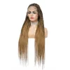 レースフロントボックス編組ウィグ黒人女性のための合成ウィッグあなた自身の髪のような髪型a21112