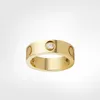 Titanium Steel Gold silver love cz diamond Ring For Men Women Wedding Engagement lovers Jewelry