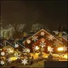 Bahçe Dekorasyonları Plastik açık kar tanesi lambası LED aydınlatma Su geçirmez çim Noel kartı projeksiyon tatil partisi kutlama S DHWD4