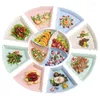 Plates Creative Wheat Straw Platter Set Combination Plate Fruit Salad Dinnerware Tray Household Cutlery Fan Shaped Tableware