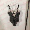 Push Up Tight Jumpsuits Sexy Mesh Underwear Women Black Sling Bra BodysuitLetter Jacquard Lingerie