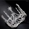 Nagłówki HG11372 Klasyczne barokowe okrągłe tiara elegancka złota dhinestone moda księżniczka ślubna głowa ślubna dla narzeczonych