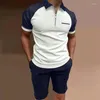 Men's Tracksuits Men Roupa Conjunto 2022 Summer Manga curta Camiseta Camiseta Casual Casual Cortos Treno de Treno de Treno de Twote Duas Peças