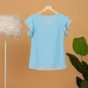 بلوزات نسائية 2022 أزياء بلوزة المرأة قمم الصيف القصيرة القصيرة شيفون قميص الصلبة V- الرقبة غير الرسمية 5XL فضفاضة قمة أنثى
