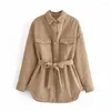 Dames Trench Coats Street Fashion Belt Lace-Up Cotton Jacket Fall 2022 Women#39; s losse en dunne revers lange mouw top