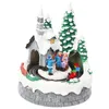 クリスマスの装飾音楽装飾を動かすクリスマス飾りの軽い樹脂雪の家の彫像季節の冬のホリデーギフトli