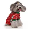 Dog Apparel 2022Winter Cartoon Pattern Pet Costume 4-legged Soft Fleece Jumpsuit Chihuahua Pomeranian Warm Dogs Clothing