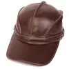 Visières mâle chapeau hommes casquettes mode loisirs printemps automne hiver mince Style plat chapeaux en cuir de mouton hommes