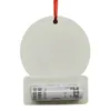 Sublimation boule de neige noël argent carte décorations arbre de noël ornements MDF pendentifs bricolage cadeau