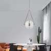 Hanglampen wit glazen ledverlichting bar keuken eetkamer hanglamp bedmide moderne lamp goud metaal