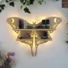 Night Lights 2022 Butterfly Wooden Moth Lamp Crystal Shelf Essential Oil Storage Rack Wall Display For Living Room Bedroom Decor