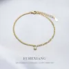 Koreanska lyxarmband f￶r kvinnor Br￶llopsg￥va Guldf￤rg 925 Silverkedjelband Bangles Smycken 021