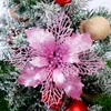 Guirlande de fleurs décoratives pour arbre de noël, paillettes creuses, ornements de fleurs artificielles, pendentif, couronne de mariage DIY, RRA65