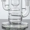 Double Bong Sidecar Neck Garyahs Inline Perc Tubos de água SplashGuard Dab Rigs Ambas ervas e concentrados Bongos de vidro inebriante de 14 mm articulação feminina masculina com tigela