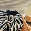 Giacche Piumini Autunno Ragazze Ragazzi Casual Maglioni Zebra Neonati Bambini Cardigan lavorato a maglia