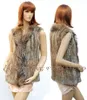 Women's Vests CX-G-B-76B Natural Fashion Hand Knitted Real Fur Vest - DROP
