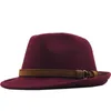Beanie/Skull Caps New Wool Women Men Fedora Hat For Winter Autumn Elegant Lady Gangster Trilby Felt Homburg Church Jazz Hat 55-58CM adjustable T221013