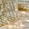 문자열 20LEDS 베리 비즈 화환 라이트 스트링 2m/6.56ft 따뜻한 흰색 야외 크리스마스 장식 요정 조명 시뮬레이션 진주 램프