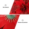 Christmas Decorations 5pcs Artificial Flower Xmas Tree Ornament Hanging Glitter Fake Merry Wreaths Wedding Decor