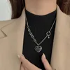 Pendant Necklaces Personalized Black Love Punk Heart Necklace Trend Letter Clavicle Link Chain Jewelry
