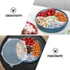 Plates Fruit Plate Box Serving Candy Snack Tray Container Platter Dried Appetizer Dry Divideddessert Party Storage Liddish Compartment