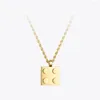 Pendant Necklaces ENFASHION Building Block Necklace For Women Items Stainless Steel Collar Gold Color Jewelry P223283