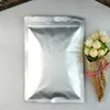 Silver White Pure Aluminium Foil Ziplock Bag 100pcs lot 7x13cm Silvery Purely Mylar Plating Zipper Seal Plastic Pouch Jerky Food288h